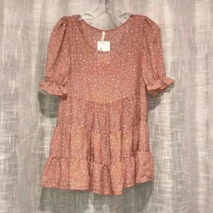 Peach Spotty Dot Blouse.